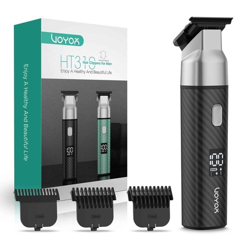 VOYOR Body Hair Trimmer for Men,Electric Razor,Versatile Groin & Body Trimmer,Waterproof and Cordless Shaver, Manscaper for Men, USB-C Charging Groomer,Ceramic Blade Razor Male Grooming HT310 (Black)
