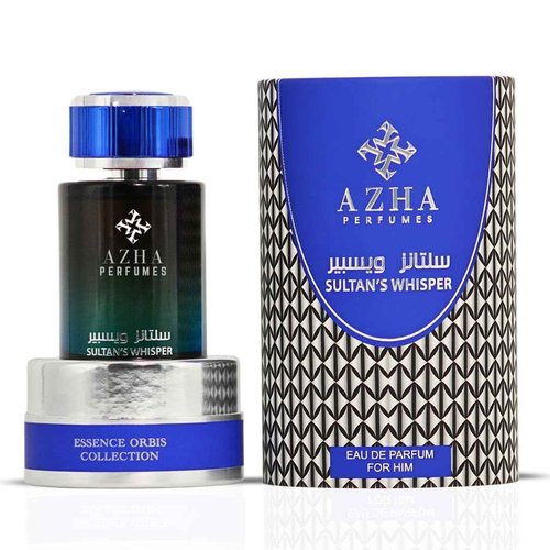 Azha Sultan's Whisper For Him Eau De Parfum Spray 100ML (3.4 OZ) Long Lasting Arabian Perfume For Men - A Regal Blend of Spices, Smoke, Vanilla, Tonka, Amber & Rich Fragrance - Signature Perfume Men