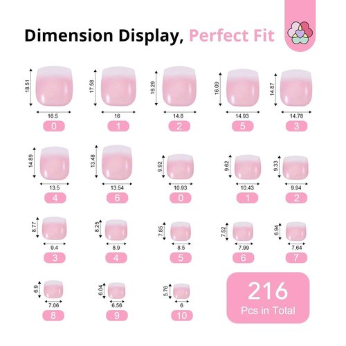 SAVILAND Gel Nail X Kit for Toes: 216 Pcs Toenail Press Ons White Pink Ombre Fake Toe Nails Long Lasting Solid Nail Glue Gel Nail Dryer Acrylic Nail Drill for Quick Nail Extension Starter Home DIY