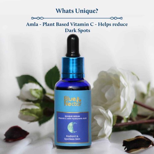 Blue Nectar Shubhr Steam Rose Toner Water & Face Mist (3.4 fl Oz) and Vitamin C Face Serum with Natural Hyaluronic Acid Serum (1 Fl Oz)