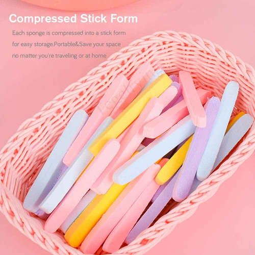 Facial Sponge Compressed,240 Count PVA Professional Makeup Removal Wash Pads Round Face Cleansing Sponge for Women Spa Exfoliating