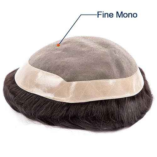 Toupee for Men Mono Base Real European Human Hair Pieces for Mens Hair Prosthesis Patch Units Hair Replacement System for Men (7x9")