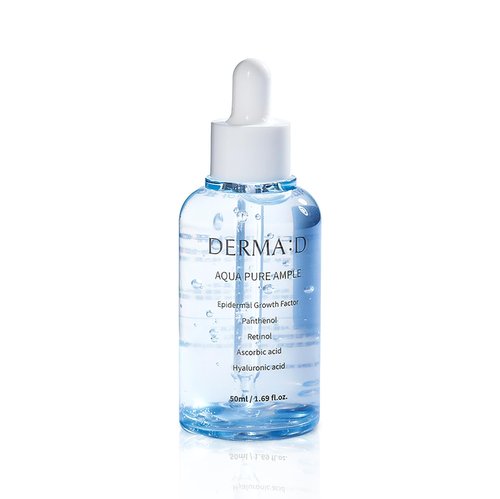 DERMA:D Korean Ampoule with Hyaluronic Acid Serum for Face – Hydrating Formula with Panthenol, Vitamin C & Retinol – Multi-Benefit Skincare Serum to Refresh and Enhance the Look of Skin – 1.69 fl oz