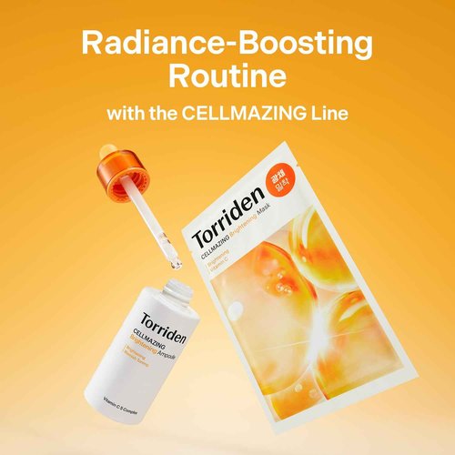 Torriden CELLMAZING Vita C Facial Mask (10 Sheets) | Radiance & Glow Boosting Korean Sheet Mask | 5D Vitamin C + Niacinamide | Great Holiday & Christmas Gift Stocking Stuffer