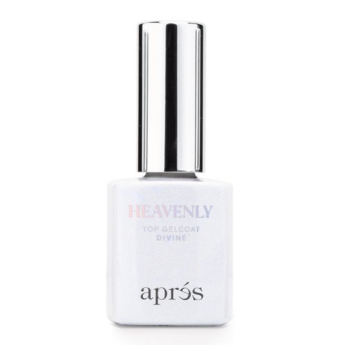 Apres Heavenly Top Gelcoat, 15 ml Non-Wipe Nail Gel Polish Top Coat, Shimmery Long Lasting Topcoat (Divine, 15 ml)
