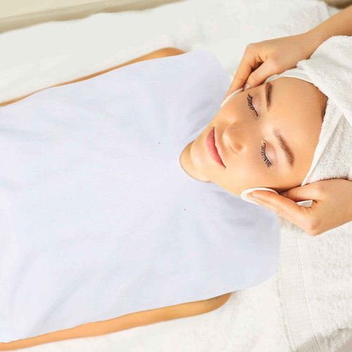 SINLAND Microfiber Esthetician Towels for Facials Mask Removing Face Wrap Soft Facial Cloth with Split Design Spa Towels for Facial Steam Massage and Cleansing 6 Pack