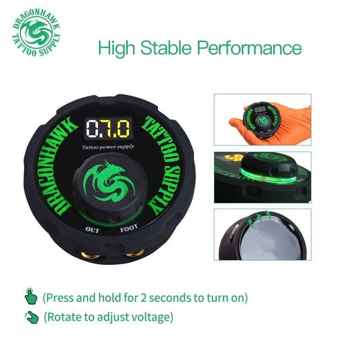 Dragonhawk Airfoil Tattoo Power Supply for Tattoo Machine Tattoo Artists P087