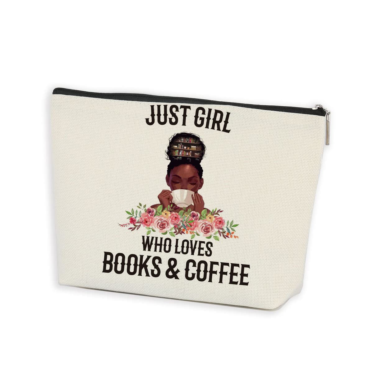 Azteoiz Inspirational Gifts for Women Book Lovers Gifts Librarian Gifts Coffee Lover Gift Birthday Graduation Gifts for Friends Bestie BFF Book Reader Gifts for Female Bookworm Makeup Bag