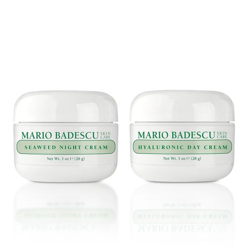 Mario Badescu Day & Night Hydration Set | Seaweed Night Cream + Hyaluronic Day Cream | Mineral-Rich Hydration, Collagen-Boosting & Moisture Retention for Dry Skin