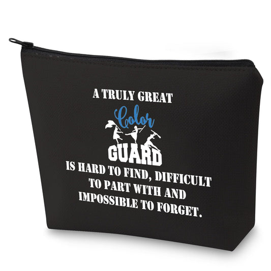 G2TUP Color Guard Gifts for Teen Girls Travel Makeup Bag Colorguard Appreciation Gift A Truly Great Color Guard is Hard to Find (A Truly Great Color Guard Black)