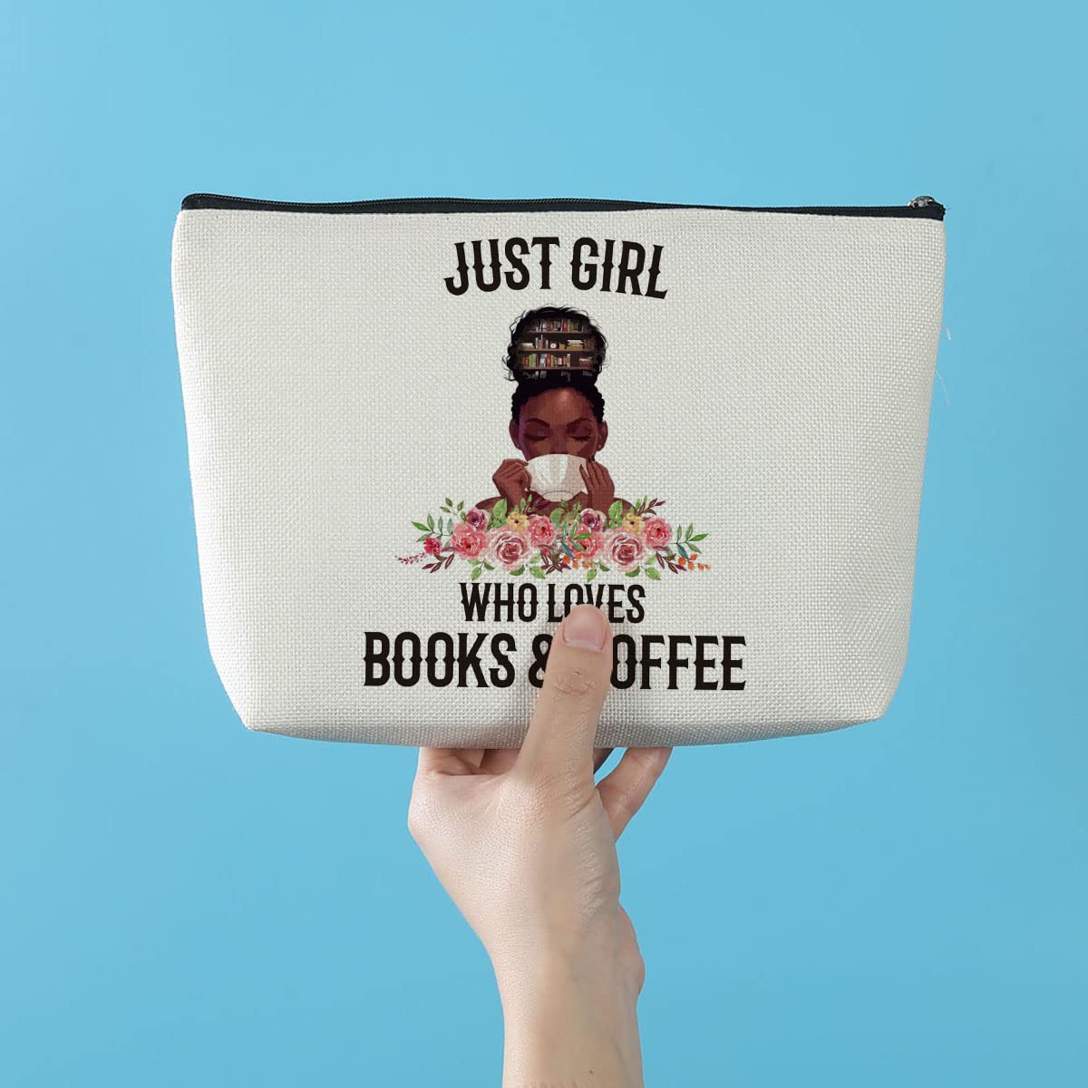 Azteoiz Inspirational Gifts for Women Book Lovers Gifts Librarian Gifts Coffee Lover Gift Birthday Graduation Gifts for Friends Bestie BFF Book Reader Gifts for Female Bookworm Makeup Bag