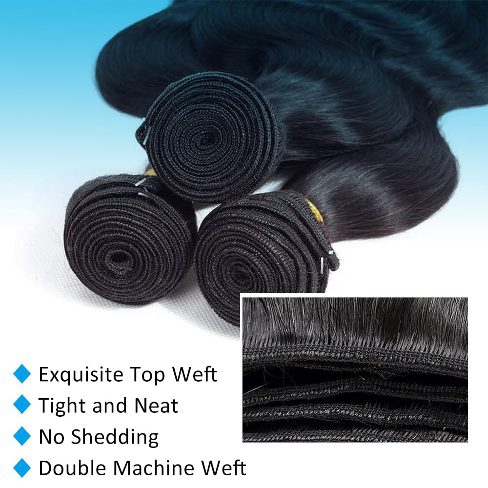 AnJudyReid 12A Human Hair Bundles Body Wave 18inch One Bundle 100% Unprocessed Brazilian Virgin Hair Bundles Double Weft Weave Body Wave Bundles Human Hair Natural Black Color