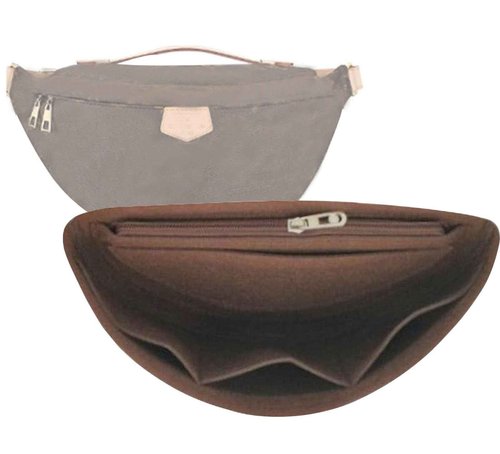 Lckaey Purse Organizer Insert for Waistpack Inner Sleeve BUMBAG Lining Bag Storage Bag2047Dark brown
