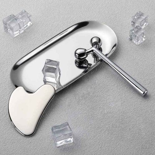 Tekson Facial Roller Massager, 3D Metal face Massage GuaSha Tool for Eye Reduce Puffiness, Face Lift, Anti-Aging, Skin Tightening