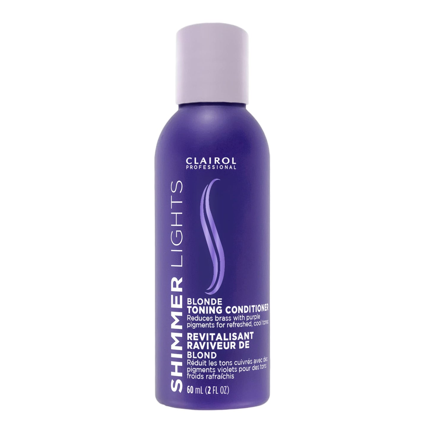 Clairol Professional Shimmer Lights Purple Conditioner, 2 fl. Oz *Travel Size Neutralizes Brass & Yellow Tones For Blonde, Silver, Gray & Highlighted Hair **Packaging May Vary