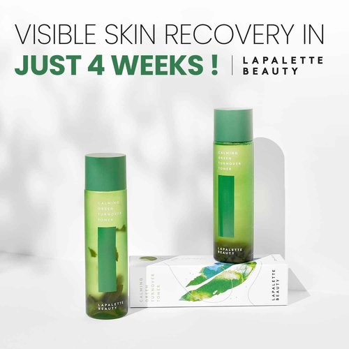 LAPALETTE Calming Green Turnover Toner | Green Tea | Hydrating & Moisturizing | Gentle Peeling with Natural Aha, Bha & PHA Ingredients | Korean Skincare 6.75fl.oz