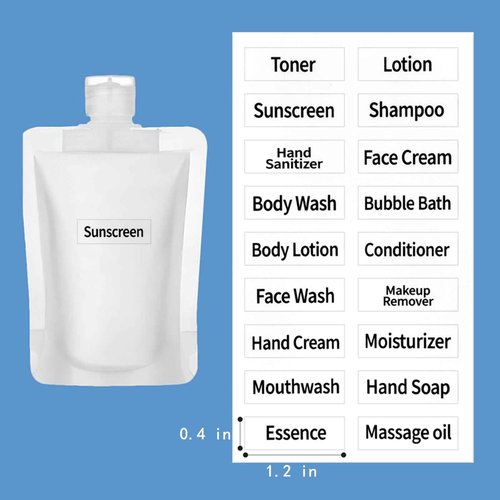 TUZAZO 15pcs Travel Pouches for Toiletries, TSA Approved, Refillable Empty Travel Size Containers, Small Squeeze Pouches Travel Bottles for Shampoo Conditioner Lotion Soap Liquids