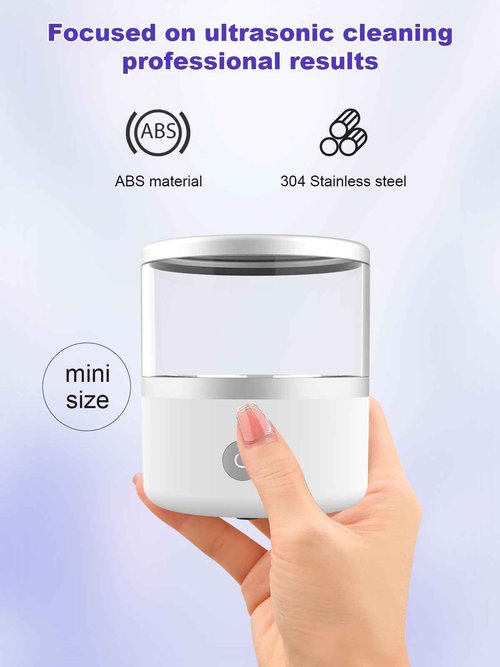 Voraiya Ultrasonic Retainer Cleaner with Transparent Tank, LED Atmosphere Light,45kHz Denture Cleaner Machine for Denture, Ring and Jewelry, Mouth Guard, Aligner, Night Guard, Braces