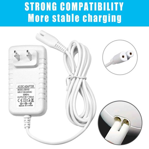 Pinkind Charger Replacement for Waterpik WP360 WP360W WP462 WP462W WP450 WP450W WF-13CD010 YLA-03010 AC Adapter Series, Water Flosser Replacement Parts Power Cord 5Ft, White