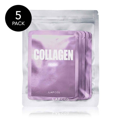 LAPCOS Hyaluronic Acid and Collagen Sheet Mask Set, (10-Pack) Daily Sheet Masks with Hyaluronic Acid and Collagen, Anti-Aging Duo to Treat and Renew Skin, Korean Beauty Favorites