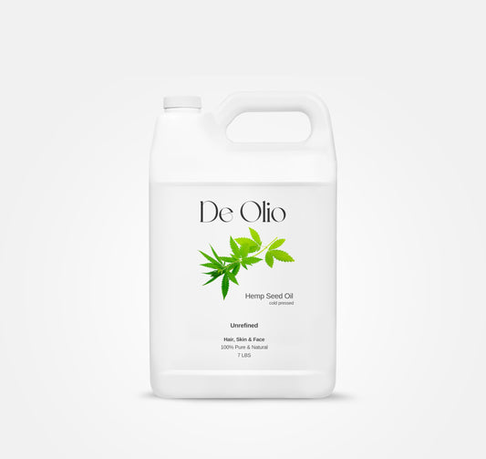 De Olio | Hemp Seed Oil | Unrefined | Pure & Natural | Carrier Oil | Skin, Face & Hair | Soap Making | Cold Pressed | (7 LBS)