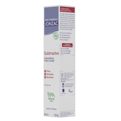 JONZAC Eau Thermale Sublimactive Organic Anti-Aging Smoothing Rich Cream for Women - Firms and Smooths Skin - with Shea Butter - Natural Skin Care - Safe for Sensitive Skin - 1.35 fl oz