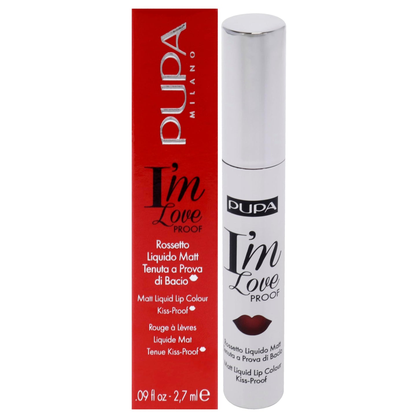 Pupa I Am Love Proof Matt Liquid Lip Color - 010 Fire Red Milano for Women - 0.09 oz Lipstick