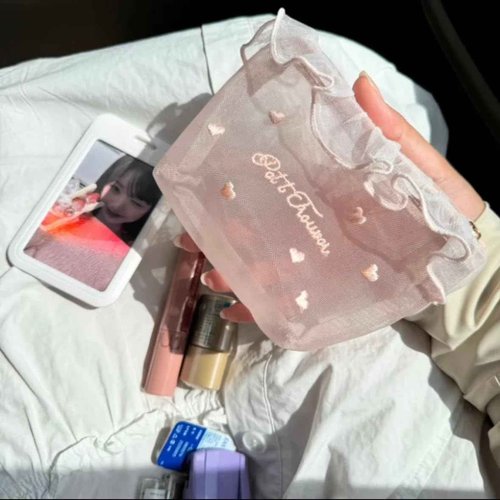 SIAIBIN Cute Makeup Bag Y2k Cosmetic Bag for Purse Coquette Aesthetic Make Up Bag Bow Aesthetic Bag (Pink)
