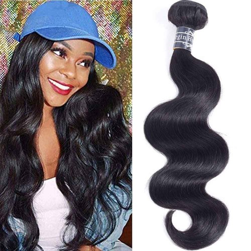 Amella Hair Brazilian Body Wave One Bundle 22inch 100% Unprocessed Brazilian Virgin Natural Black 8A Body Wave Human Hair Weft