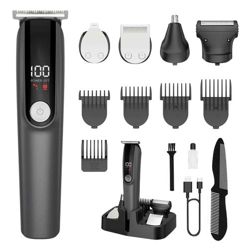 Beard Trimmer for Men, Electric Razor for Nose, Body, Face and Mustache, 5-in-1 Barber Hair Clippers, Cordless Shavers for Men Grooming Kit Ideal Gift