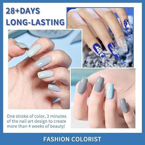 JR Nail Gel Polish 9pcs 15ml Set Blue Winter Serise Gel Polish Kit UV LED Soak Off Polish Nail Art Manicure Salon Diy Home Gift I