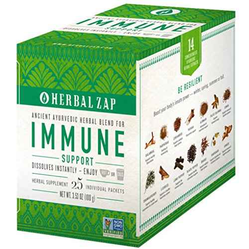 Herbal Zap Immune Support Ayurvedic Herbal Supplement 1 Box of 25 Packets