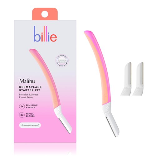 Billie Women's Razor Kit with 5 Blades + Dermaplane Starter Kit with 3 Refill Blades for Facial Hair Removal