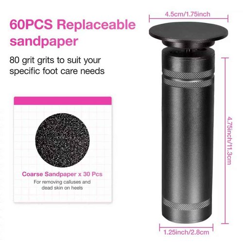 Hocent Upgrade 1200RPM Electric Callus Remover for Feet, Powerful Electric Foot File with 60 Sandpaper Discs, Adjustable Speed, Plug-in Pedicure Tool for Cracked Heels & Dead Skin, Black