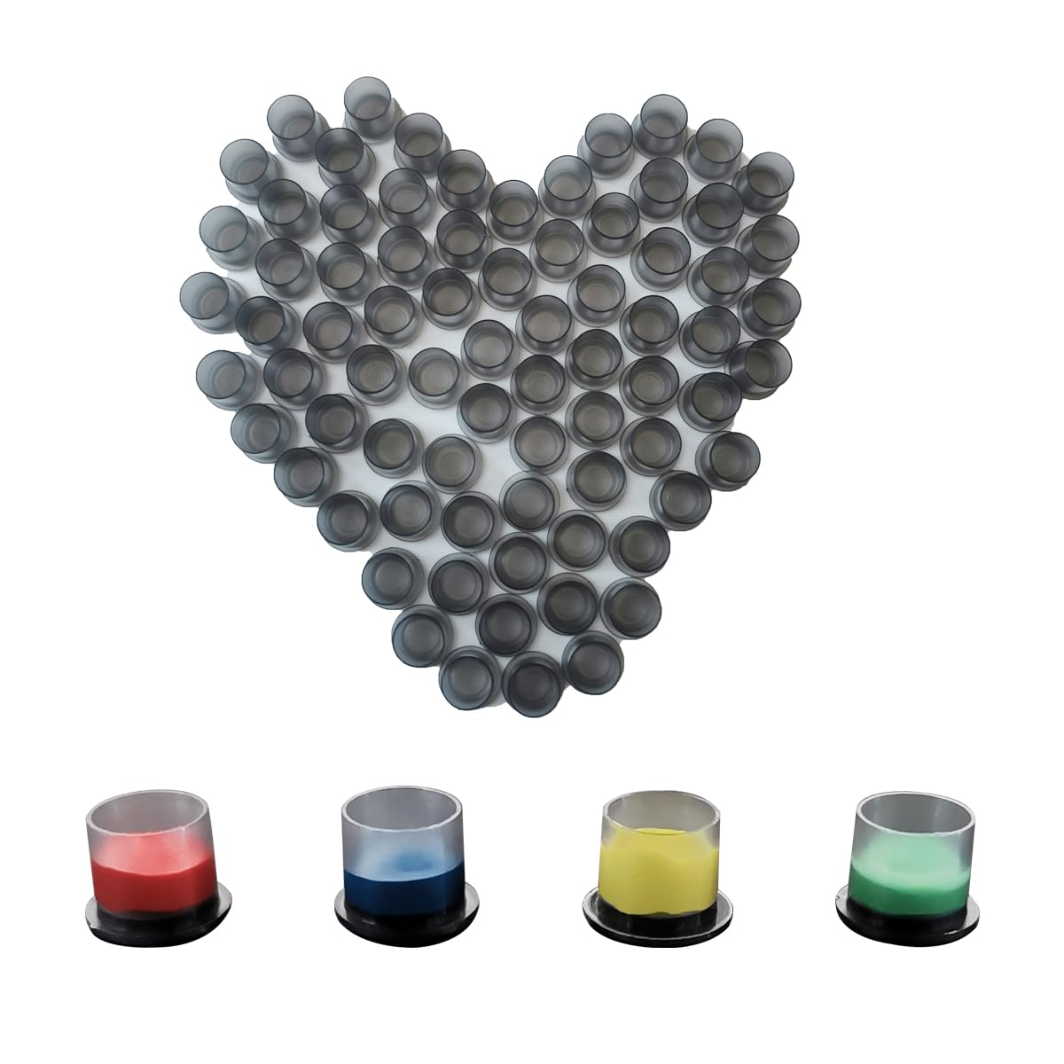 NeedleWalk Black Tatttoo Ink Cups With Base 600 Pcs #10 Medium Pigment Cups for Tattooing Container Cap Tattoo Accessory