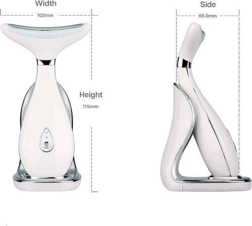 VRAIKO Lily Neck Face Massager, Face Sculpting Tool, Skin Rejuvenation Device with Thermal, Triple Action LED and Vibration, for Anti-Aging, Lifting and Tightening Sagging Skin (Pearl White)