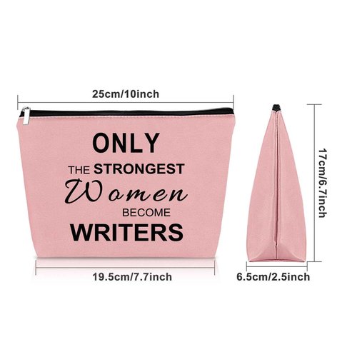 Sazuwu Pink Makeup Bag Cosmetic Organizers for Women Writers Author & Novelist Gift, Cosmetic Bag for Travel or Appreciation Birthday Retirement Thank You Gifts