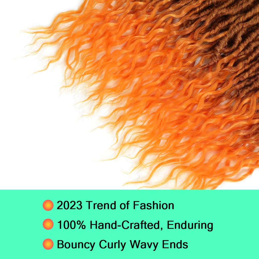 XCDIFA Faux Locs Crochet Hair 26 Inch(7 Packs) New Soft Locs with Curly Ends Goddess Locs Crochet Hair Pre Looped Synthetic Boho Locs Crochet Braids Hair for Black Women (Orange)