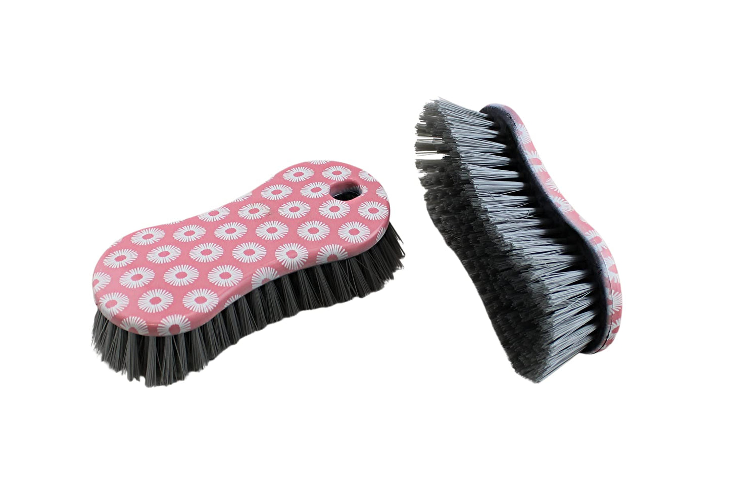 Multi-Purpose Heavy Duty Designer Printed Scrub Brush - Pack of 2 (Pink)