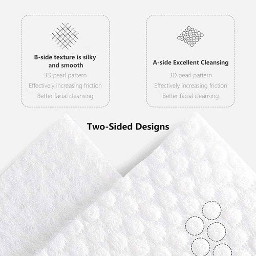vuacepe Face Towels Disposable Cotton Facial Towels, 300 Count Biodegradable Soft Dry Facial Tissue, Drying Tissue for Skin Care, Makeup Remover, Disposable Face Cloths for Washing