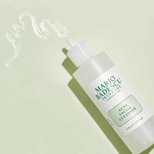 Mario Badescu Acne Facial Cleanser & Anti-Acne Serum | Oil-Free Face Wash & Clarifying Gel Duo with Salicylic Acid & Aloe Vera | Deep Pore Clean & Clogged Pores Treatment for Clearer Skin| 6 + 1 Fl Oz