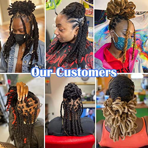 Orientfashion Human Hair Dreadlock Extensions,Locs Extensions Human Hair(6inch 0.6cm 10locs,1b)