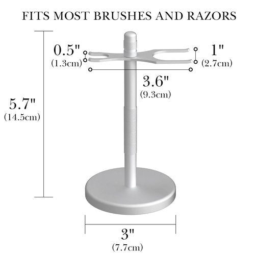 Linkidea Quick Drying Safety Razor Stand, Bathroom Organizer Compatible with Vikings Blade Chieftain, Merkur 34C/38C, Rockwell 6S/6C, Henson AL13, Shaving Accessories Holder (Silver)