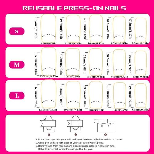 Tmani 10pc/set Extra Long Handmade Press On Nail Hot Girl's Long Ballet Nails Square Nail Full of Diamond Glitter Decoration Fake Nails Suitable For Girls Festival Parties and Birthday Gift(Pink,L)