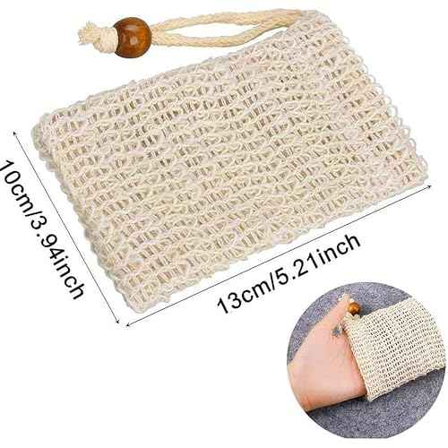 20 Pcs Natural Sisal Soap Saver Bag for Organic Soap Pouch for Exfoliating Lathering and Air-Drying During Showers