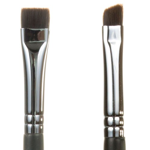 Professional Eyeliner Makeup Brush Set – 2pc Beauty Junkees Eye Liner Brushes Includes Angled Precision Gel Liner for Tightline, Pro Small Flat Definer, Precision Lash Liner, Brow Conceal for Defining