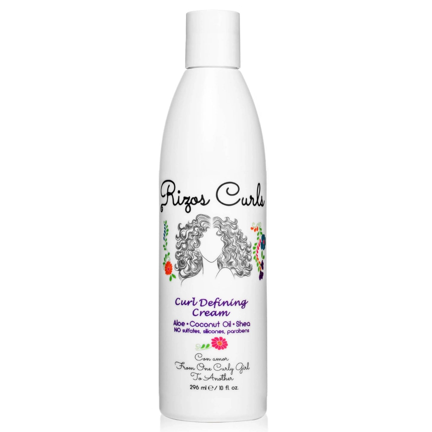 Rizos Curls Curl Defining Cream, Enhance Waves, Curls & Coils, Soft Hold Weightless Volume, Moisturizing Frizz-Free Shine with Aloe Vera, Coconut Oil & Shea Butter, All Curl Patterns 2a - 4c, 10 oz