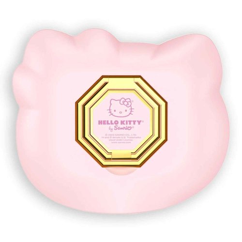 Impressions Vanity Hello Kitty 3X Magnifying Pocket Mirror with Stand, Adjustable Brightness Daylight LED Lighted Compact Makeup Mirror for Desk, Travel, Purse (Pink)