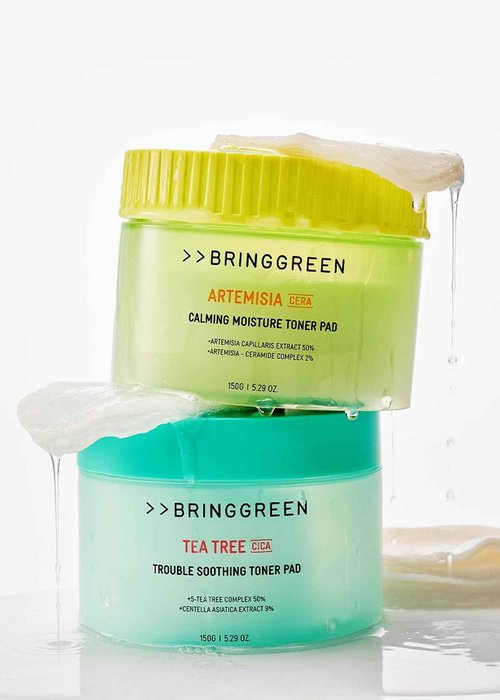 BRING GREEN Artemisia Cera Calming Moisture Toner Pad | Vegan Daily Skincare Routine for Redness Relief, Skin Balancing, Extra Calming, Exfoliating, Mask Sheet Type Toner Pads, 90 Count