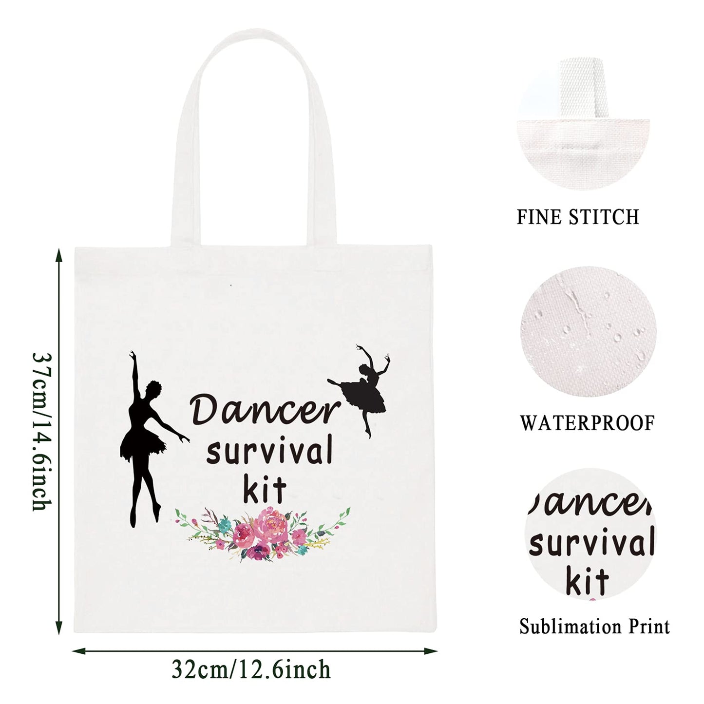 WCGXKO Dancer Survival Kit Dancer Gift Zipper Pouch Makeup Bag for Dance Instructor Dance Recitals and Dance Teams (Dancer Survival tote)